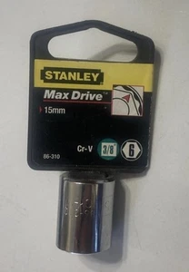 Stanley Max Drive 15MM 86-310 Cr-v 3/8” Drive 6 Point NOS - Foto 1 di 3