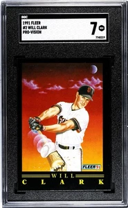 Will Clark 1991 Fleer Pro Visions #2 San Francisco Giants SGC 7 - Picture 1 of 2