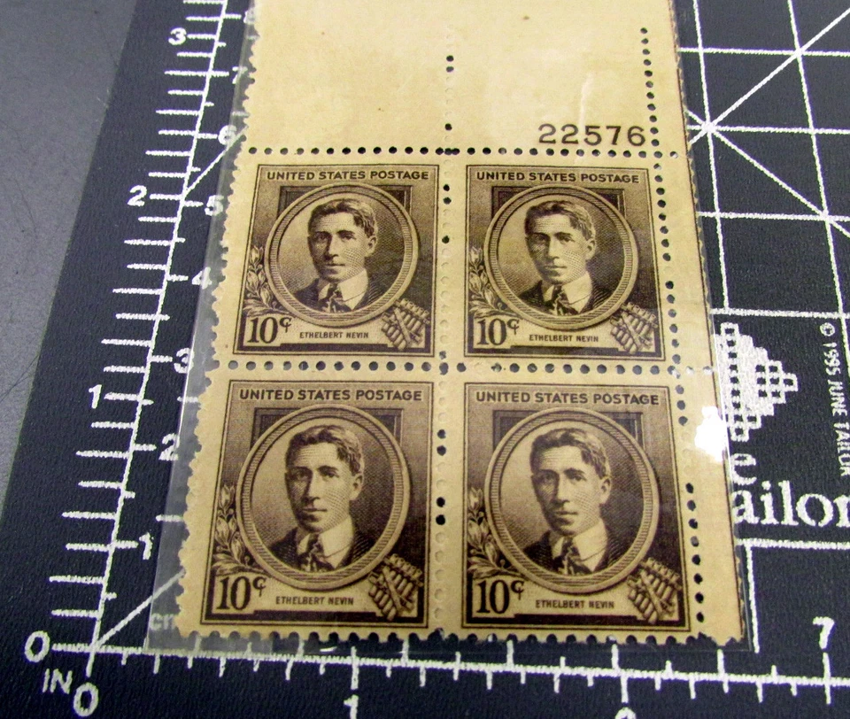 USA Stamps Scott #883 Ethelbert Nevin 10 cent Mint Plate Block of 4, 1940 - Image 1 of 1