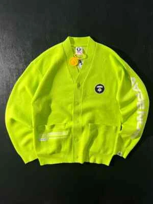 Brand New AAPE By a Bathing Ape Embroidered Knitted Cardigan (S) - Image 1 of 4