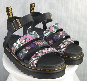DR. MARTENS BLAIRE VINTAGE FLORAL LEATHER STRAPPY GLADIATOR SANDALS WOMENS US 9 - Picture 1 of 16