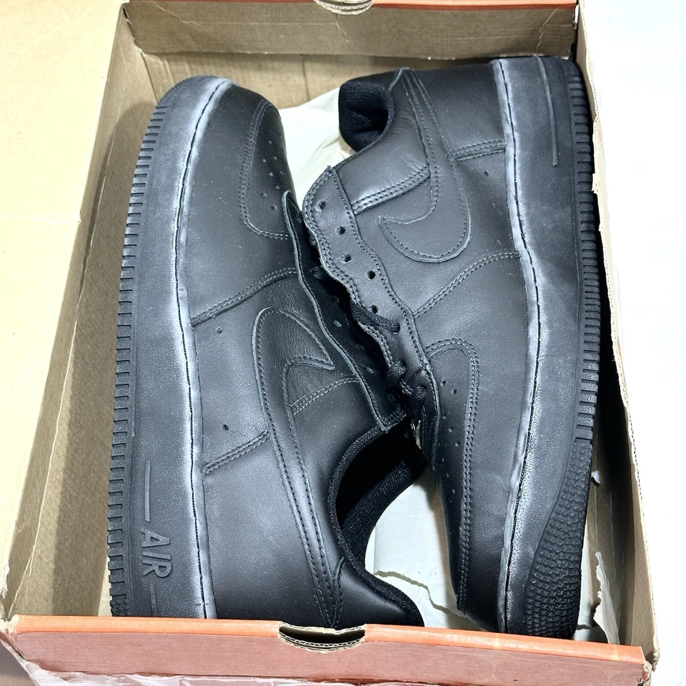 Size 13 - Deadstock Nike Air Force 1 Triple Black 😎New Old Stock😎 306353-001 - Image 1 of 4