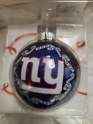 Ornamento de bola azul de los New York Giants con bastones de caramelo Foto 1 de 2