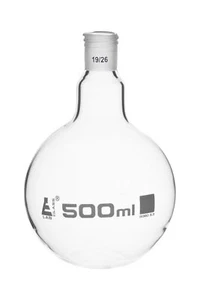 Eisco Labs 500ml Boiling Flask with 19/26 Joint, Flat Bottom, Borosilicate Glass - Picture 1 of 1