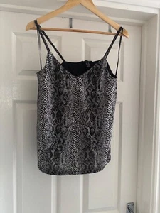 Ladies 10 Metallic Gold/Silver Mix Top Party New Look Summer Preowned Sleeveless - Picture 1 of 7