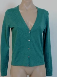 Cardigan EILEEN FISHER cotone cashmere manica lunga cropped XSmall XS NUOVO CON ETICHETTE $158 - Foto 1 di 3