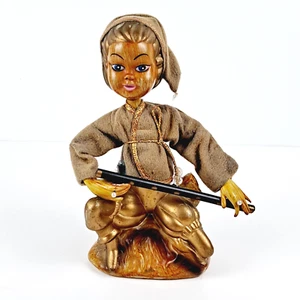 Vintage Tilson 7" Jeweled  Flute Player Figurine - Picture 1 of 6