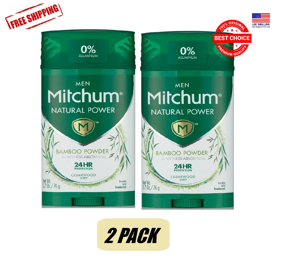 Mitchum Men Natural Power Deodorant Stick, Cedarwood, 2.7 oz. - 2 pack. - Image 1 of 1