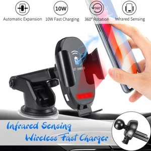 Soporte inalámbrico automático de sujeción con sensor infrarrojo para teléfono de automóvil montaje de cargador rápido - Imagen 1 de 10