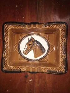 Hermès Paris Blue Plaid Horse Cigar Ashtray Japan - Picture 1 of 3