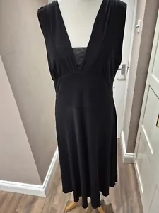 Betty Barclay Sleeveless V-neck Black Fit&flare Dress Uk 18 Summer Holiday - Picture 1 of 11