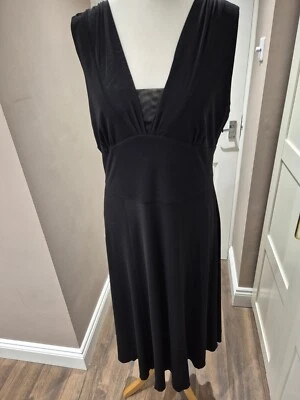 Betty Barclay Sleeveless V-neck Black Fit&flare Dress Uk 18  Holiday Cruise  - Image 1 of 4