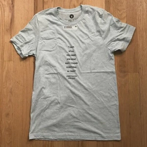 NWT Men's Christian T-Shirt Size Medium Color Ice Blue John Calvin Quote - Picture 1 of 7