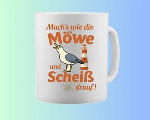 Kaffeetasse Möwe mit Leuchtturm Tasse Kaffeebecher Geschenk Keramik - Bild 1 von 1
