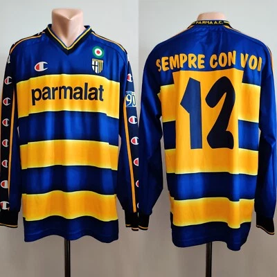 Football shirt soccer Parma Home 2002/2003 Champion jersey Long Sleeves XL #12 - Image 1 of 4