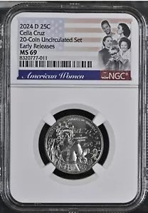 2024-D Celia Cruz American Women Qtr NGC MS 69 ER * TOP POP! * - Picture 1 of 2