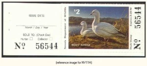 D2K Nevada Ente Briefmarke 1989 2,00 $ Jäger mit Etikett - Bild 1 von 1