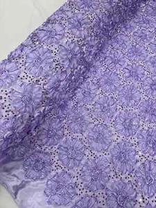 Rosette Fabric with 3D Roses on High Quality Mesh Fabric ( Choose The Color ) - Picture 1 of 43