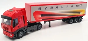 New Ray 1/43 Scale Model Truck 15613 - Iveco Stralis Container - Red - Picture 1 of 5