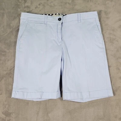 Boden Bermuda Chino Shorts Womens US Size 12 UK 16 Blue Flat Front Cuffed - Image 1 of 4