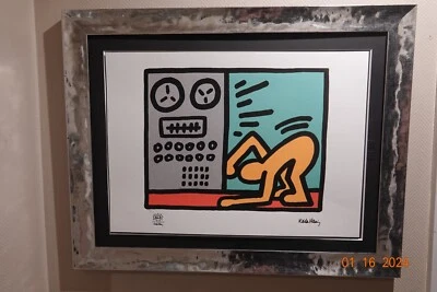 Keith Haring Lithographie in 70x50 cm, limitiert, gestempelt, signiert. - Bild 1 von 4