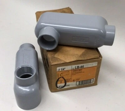 Bridgeport LB-44 Conduit Body Die Cast Aluminum Body Only/No Covers (Pack Of 2) - Image 1 of 4