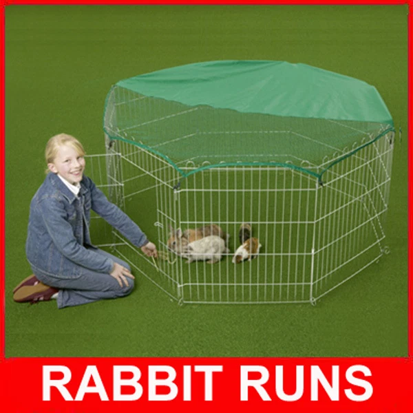 BUNNY BUSINESS Large 8 Panel, Dog Puppy Rabbit Cage Run Play Pen Guinea Duck Chicken Enclosure