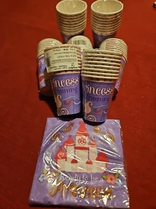 Lot of 7 "Sofia PRINCESS TRAINING PARTY CUPS Hot/Cold Paper NAPKINS 1 LOT 8  - Picture 1 of 4