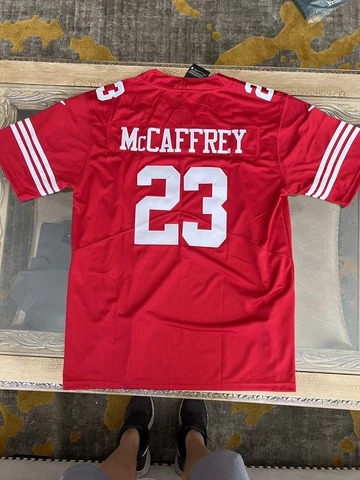 Christian McCaffrey Jersey NEW Mens Large Red San Francisco 49ers Cover