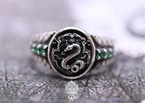 Anillo de serpiente de plata Slytherin plata 925 anillo Slytherin casa Slytherin - Imagen 1 de 5