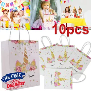 10pcs Treat Loot Bags Candy Box Unicorn Kids Favour Paper Party Birthday Gift - Picture 1 of 9