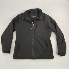 RefrigiWear Mens Jacket Sz L Full Zip Lined Coat Black Softshell Work