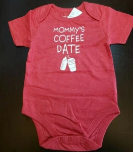 UNISEX INFANT TCP MOMMY'S COFFEE DATE RED SIZE 6-9 MONTHS BODYSUIT NWT - Picture 1 of 12