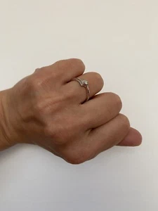 10K Solid White Gold Solitaire Princess Cut Diamond Engagement/ Proposal Ring - Picture 1 of 9