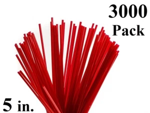 3000 Pack Red Plastic Coffee Stirrers Straws Cocktail Sip Stir Sticks 5 in. - Picture 1 of 5