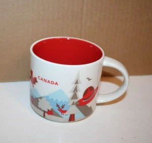Taza de café de cerámica de gran tamaño blanca/roja Starbucks Canadá 16 oz - Imagen 1 de 5