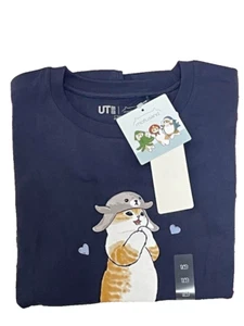 NWT Uniqlo size 160 (US 14 – 16) & mofusand Shark Nyan Samenyan Navy UT - Picture 1 of 1