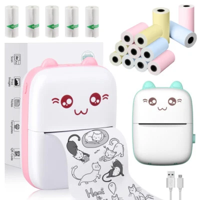 Mini Pocket Thermal Printer Wireless Bluetooth Sticker Photo Label Paper Maker - Image 1 of 4