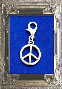 CHARM ANHÄNGER PEACE ZEICHEN SYMBOL FRIEDEN für BETTELARMBAND u. KETTE silber - Bild 1 von 1