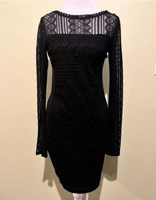 Vestido de encaje negro Rachel Roy, talla M, nuevo con etiquetas Foto 1 de 4