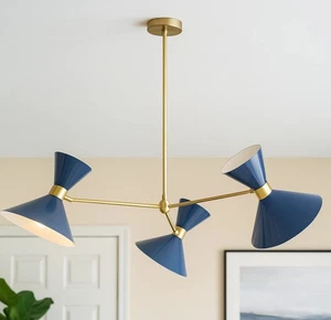 Sputnik Chandelier Hand Made Stilnovo Light gift 3 Arm Brass Pendant Mid Century - Picture 1 of 6