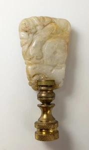 Lámpara tallada en jadeíta china vintage de mediados de siglo remate murciélagos fruta - Imagen 1 de 5
