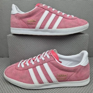 Adidas Gazelle OG Trainers UK 6 Women's Pastel Pink White Suede Sneakers 2015 - Picture 1 of 9