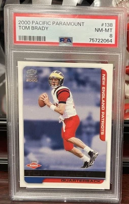 2000 Pacific Paramount Tom Brady Rookie #138 PSA 8 NM-MT  Pats GOAT - Image 1 of 2