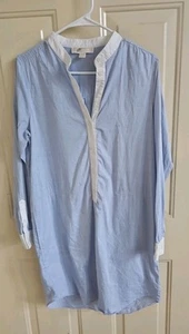 Michael Kors Women's Blue White Tunic Or Shirt Dress Size 8 Long Sleeve - Picture 1 of 8