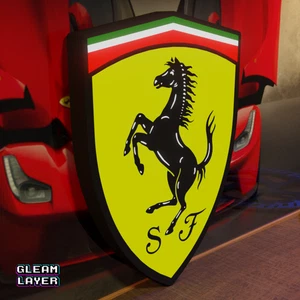 Ferrari Logo Wanddisplay LED RGB Leuchtschild - Bild 1 von 5