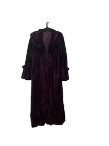 Pamela McCoy cappotto spolverino pelliccia sintetica peluche viola manica lunga a campana taglia M - Foto 1 di 5
