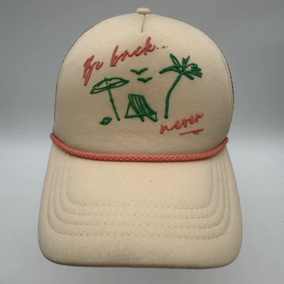 Anthropologie Trucker Hat - Be Back Never Beach Beige 80s Style - Image 1 of 4