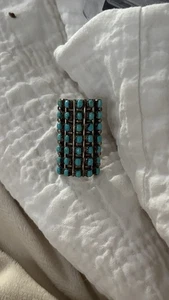 Anillo Zuni de plata esterlina Bella Durmiente turquesa punta de aguja tamaño 7,5 filas - Imagen 1 de 2