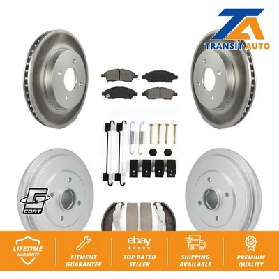 Coated Brake Rotors Semi-Metallic Pad Drum Front Rear Kit (7Pc) For Nissan Micra - Image 1 of 4